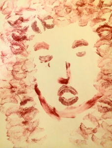 Lipstick painting by Renee Nicole Gray